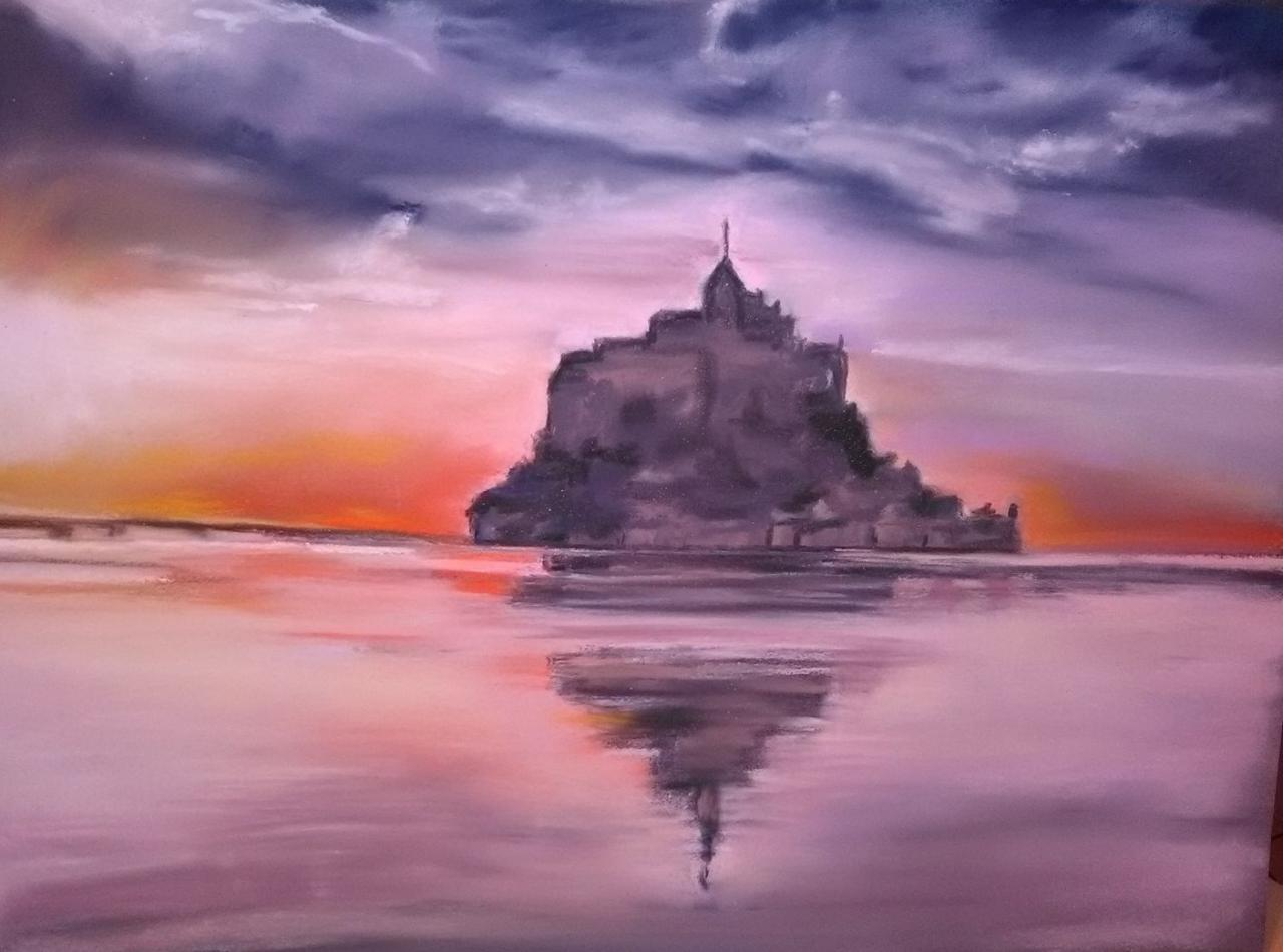 crépuscule sur la baie du Mont Saint Michel